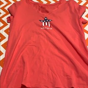 NWOT women’s life is good  American flag Tshirt S
